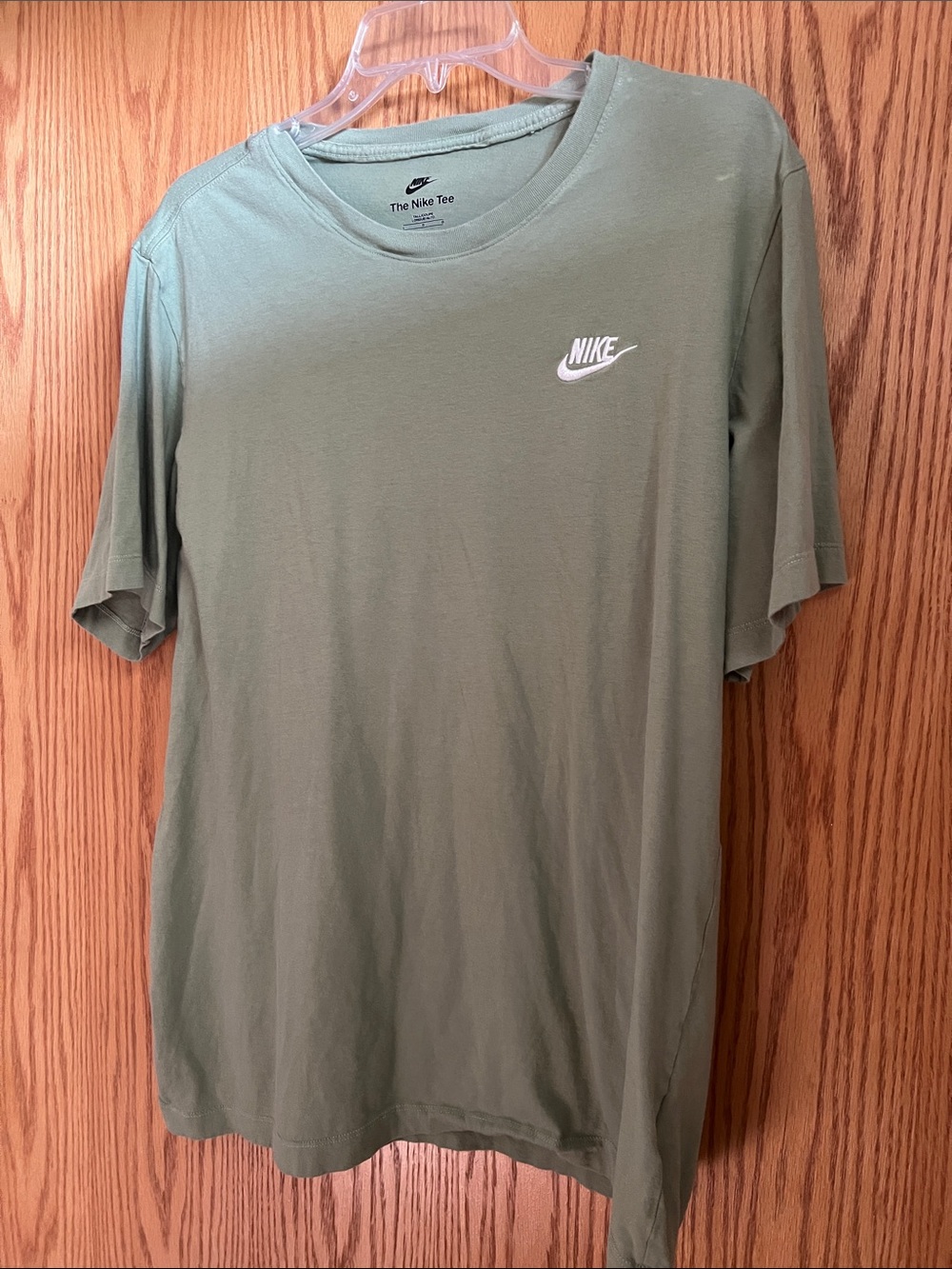Nike Olive Green Short Sleeve Crew Tee with White Logo